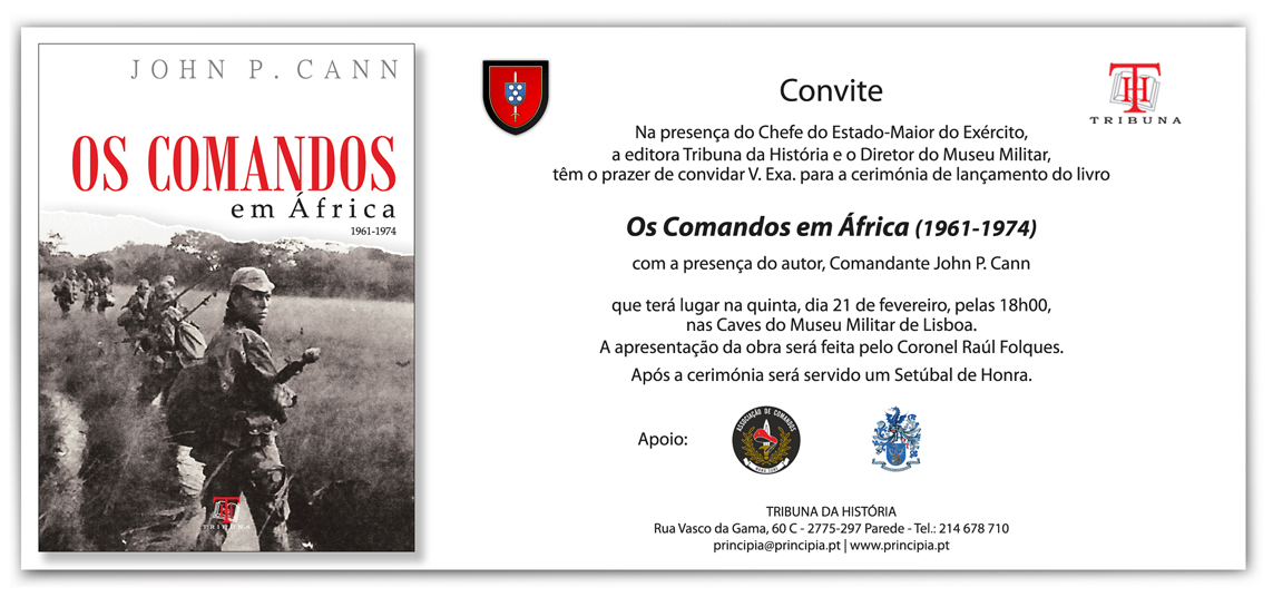 Lançamento do Livro “COMANDOS EM ÁFRICA (1961-1974)”, de JOHN CANN